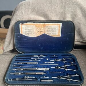 Silver Drafting Tool Set
